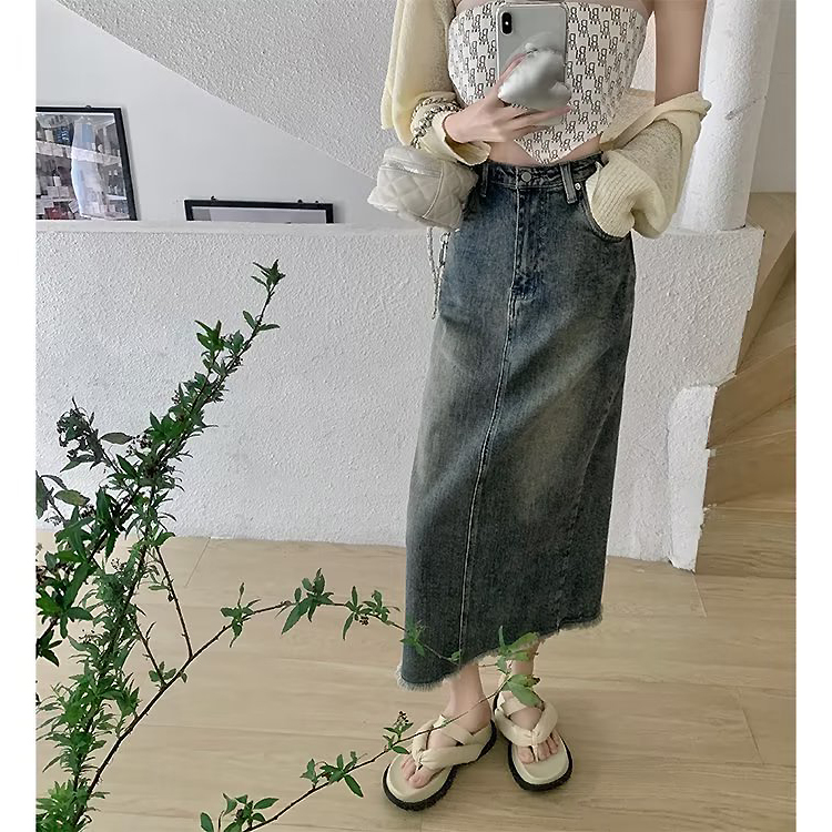 Retro summer slim American style skirt for women