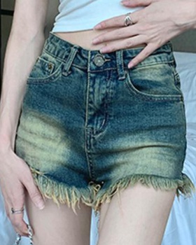Large yard washed shorts light color jeans for women