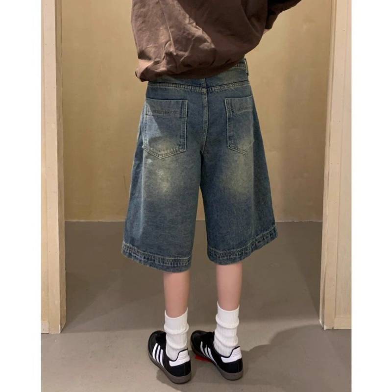 American style retro Casual jeans summer loose shorts for women