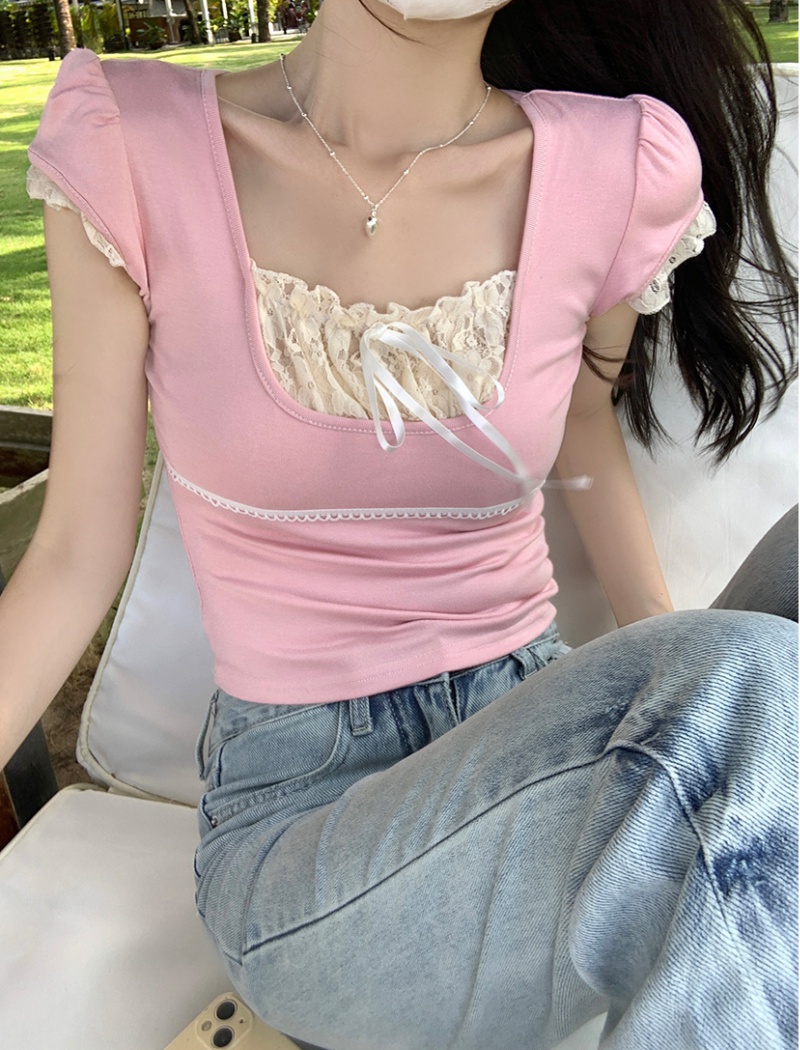 Niche enticement T-shirt slim tops for women