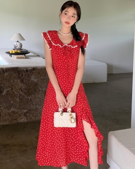 Vacation small fellow dress red long dress for women