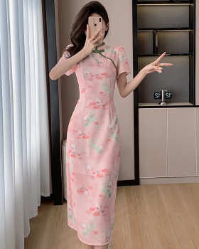 Retro Chinese style long dress summer slim cheongsam