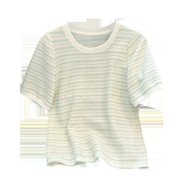 Ice silk thin T-shirt show young summer tops for women