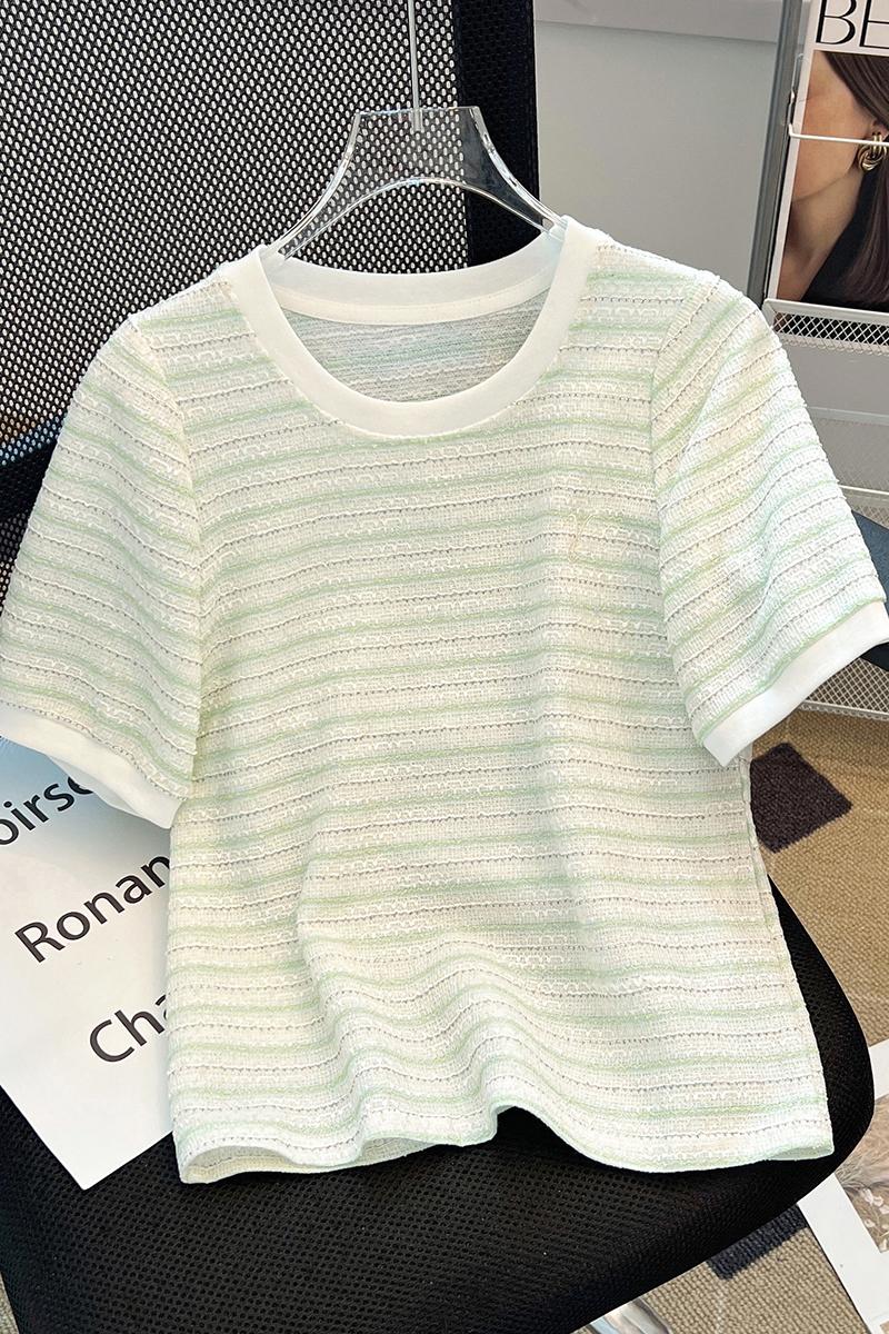 Ice silk thin T-shirt show young summer tops for women