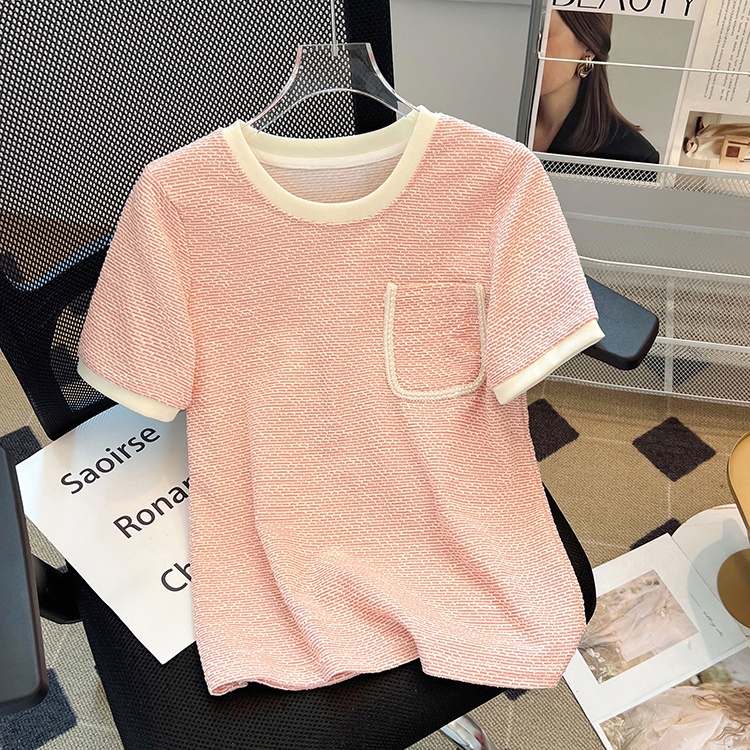 Pullover loose mixed colors shirts round neck summer T-shirt