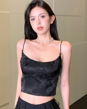 Chinese style shoulder strap vest elasticity sling tops