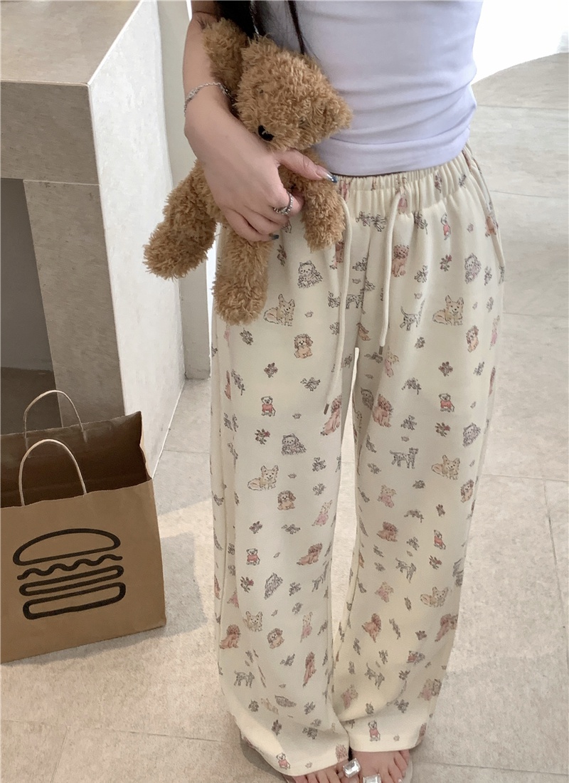 Maiden mopping wide leg pants dog pants