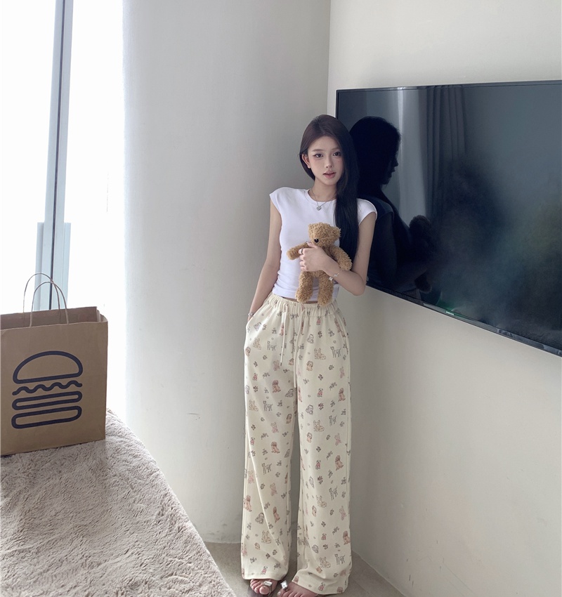 Maiden mopping wide leg pants dog pants