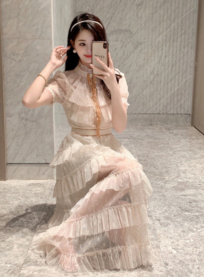 Temperament long dress France style lady dress for women