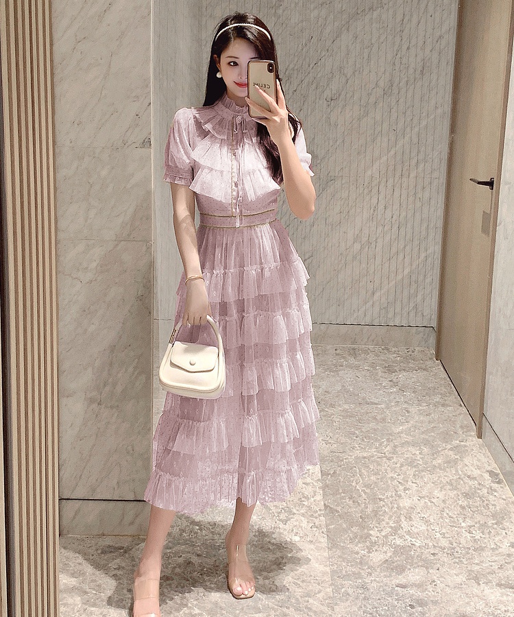 Temperament long dress France style lady dress for women