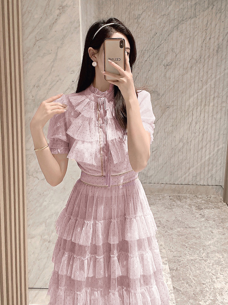 Temperament long dress France style lady dress for women