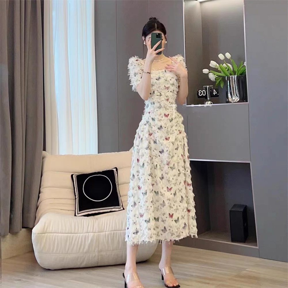 France style long dress printing dress for women