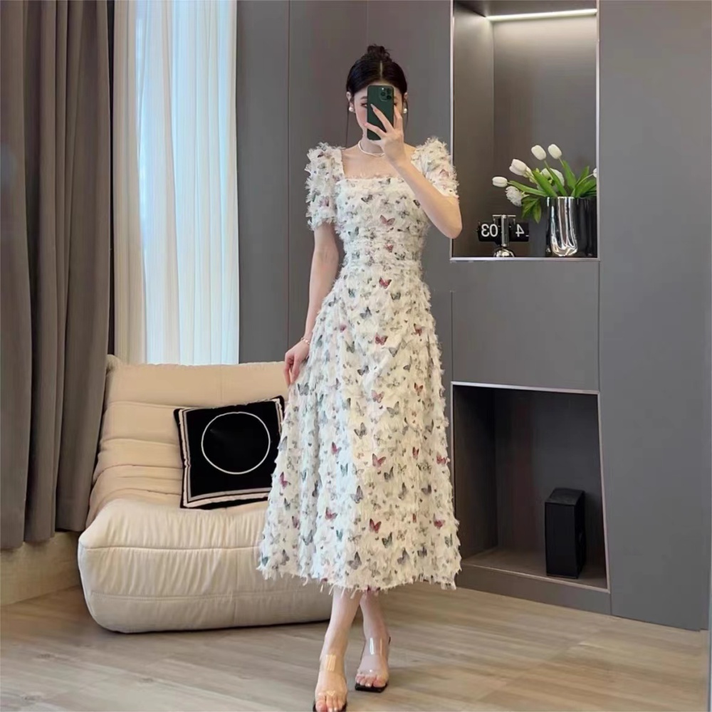 France style long dress printing dress for women