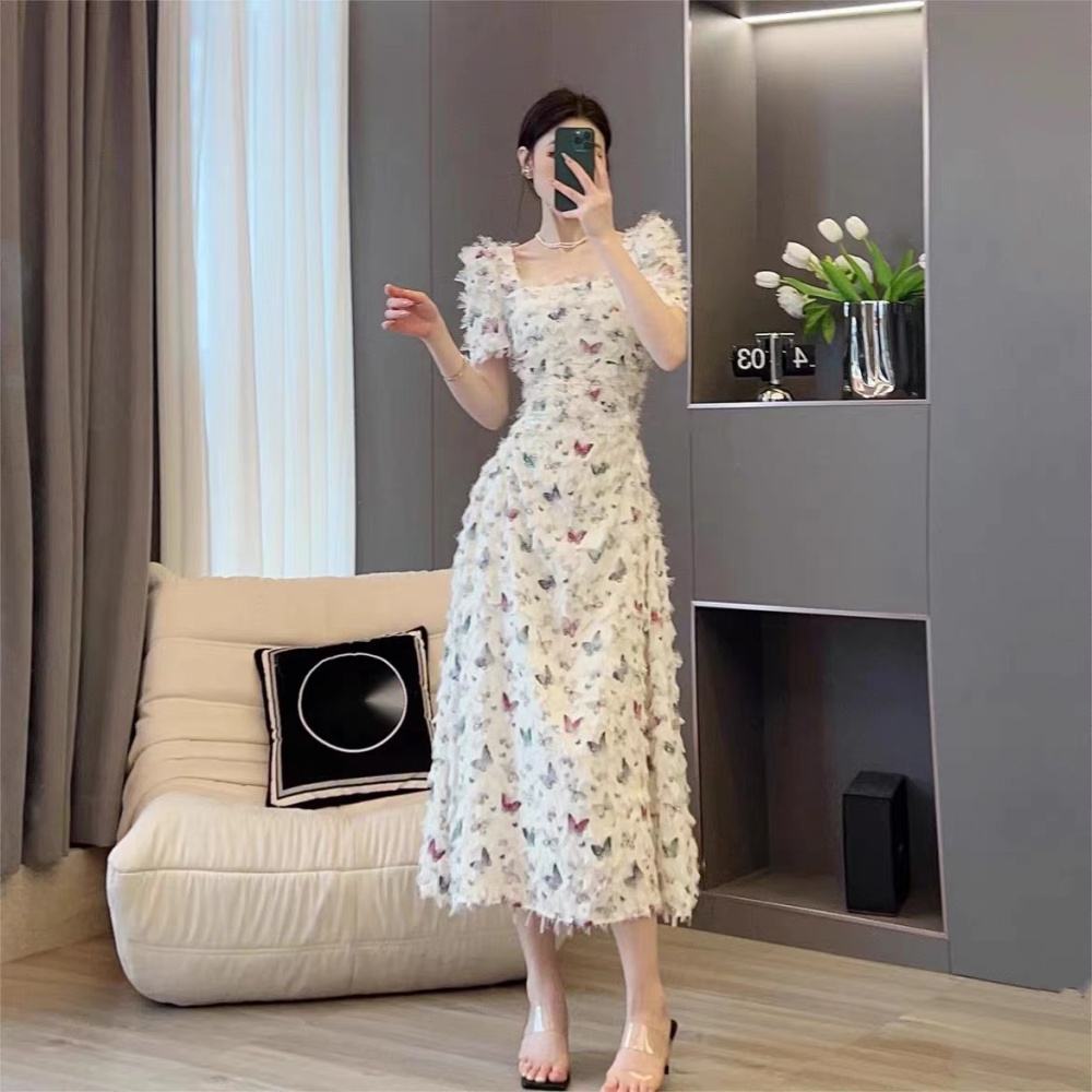 France style long dress printing dress for women