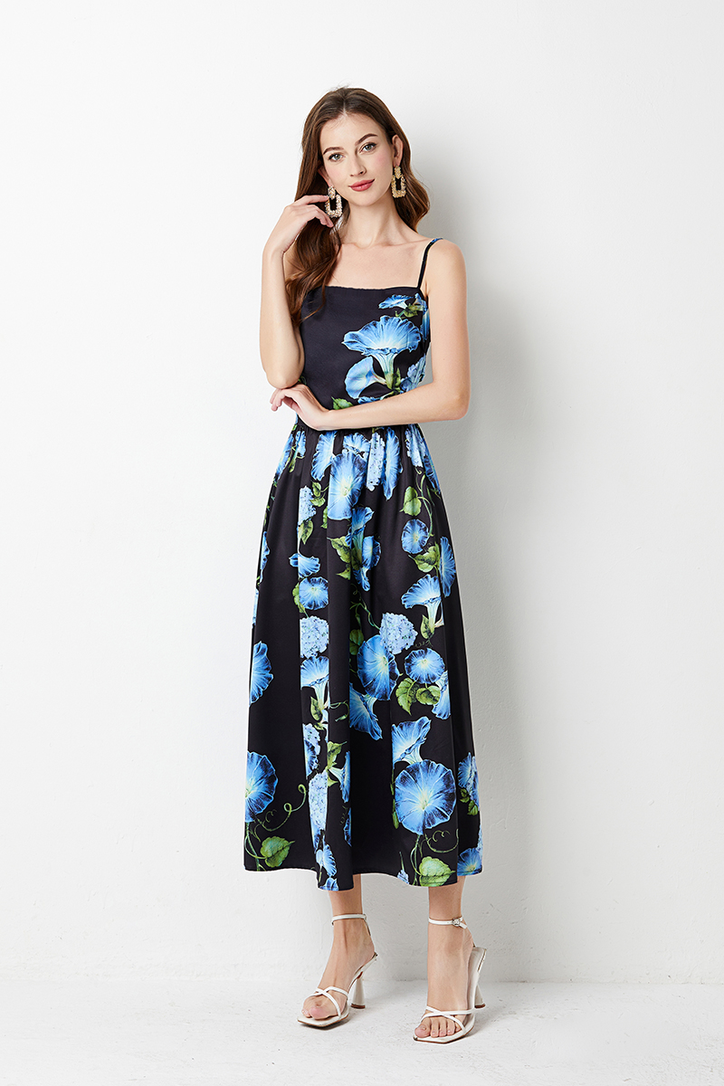 Big skirt speaker slim sling high waist dress