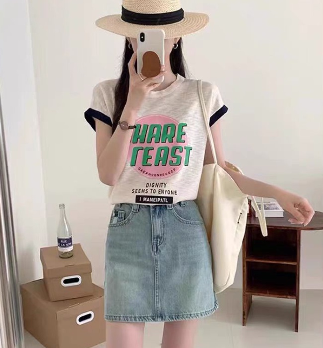 Summer letters sweater light tops for women