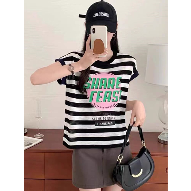 Summer letters sweater light tops for women