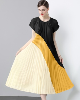 Pleats Please pleated organ splice chiffon dress