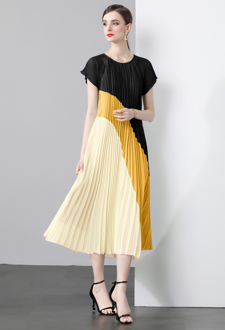 Pleats Please pleated organ splice chiffon dress