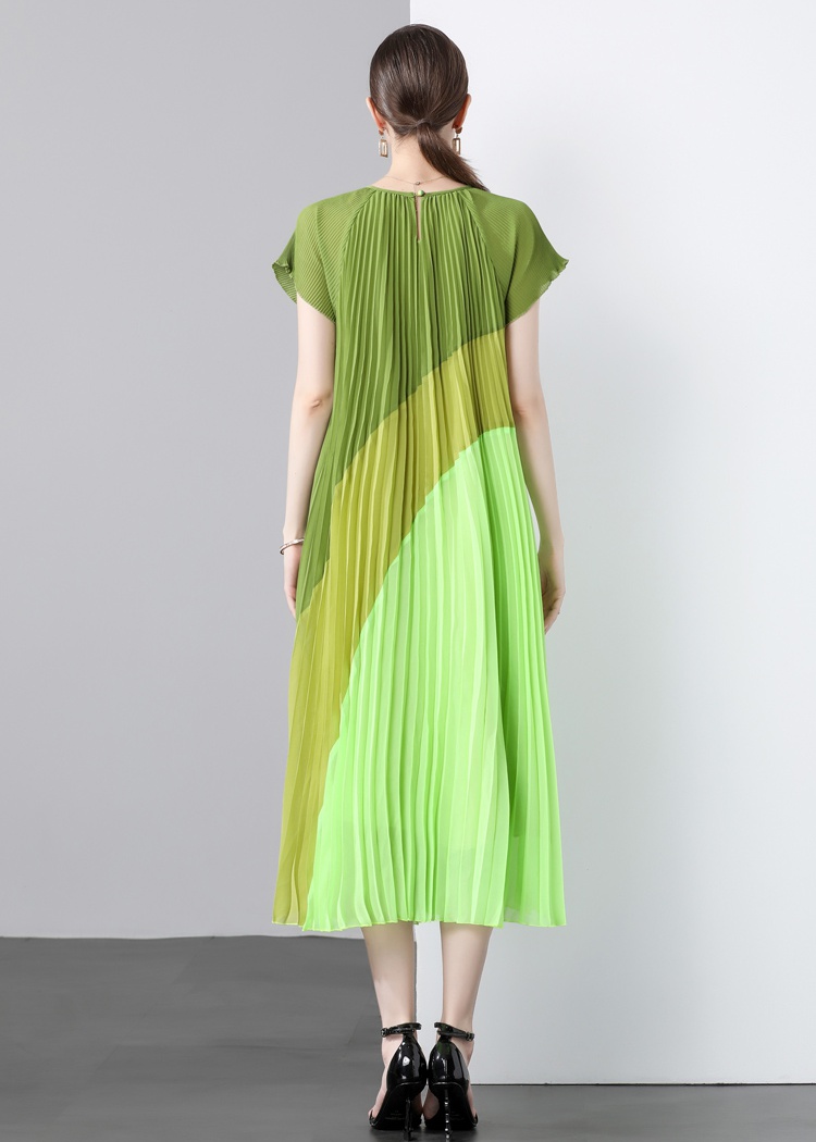 Pleats Please pleated organ splice chiffon dress