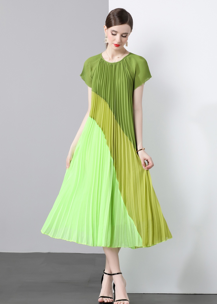 Pleats Please pleated organ splice chiffon dress