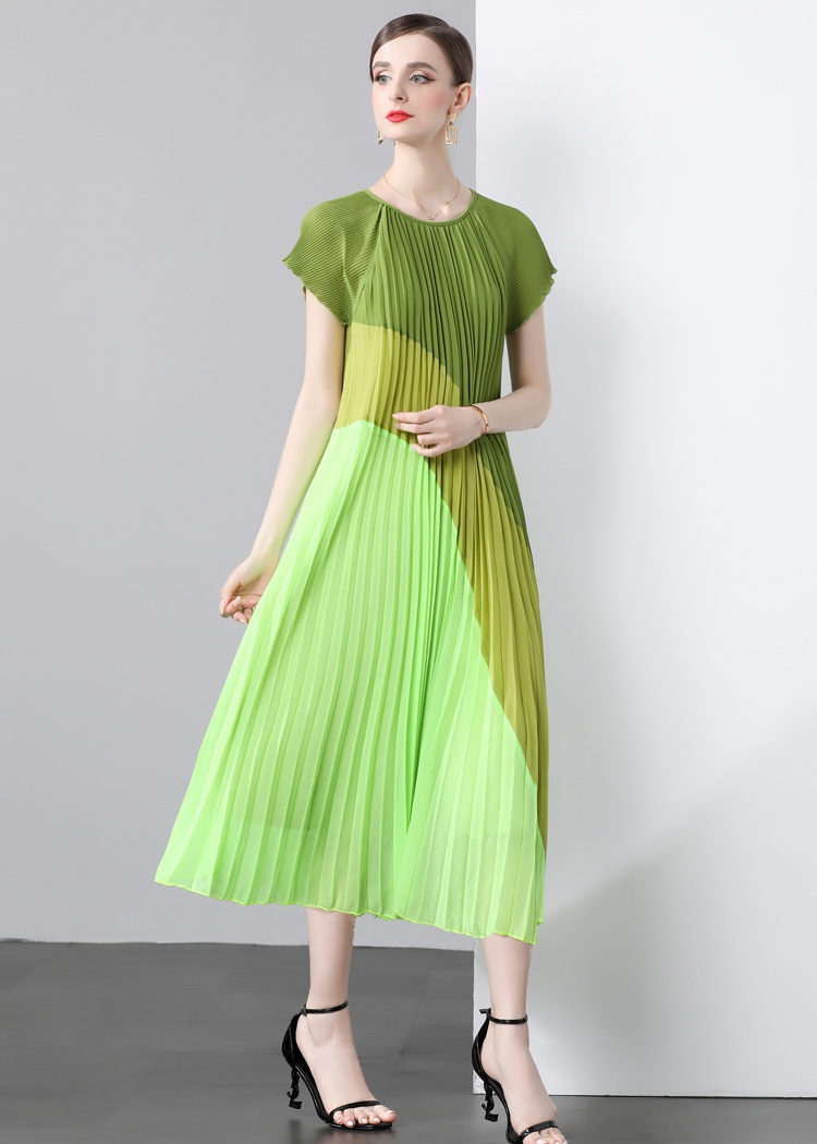 Pleats Please pleated organ splice chiffon dress