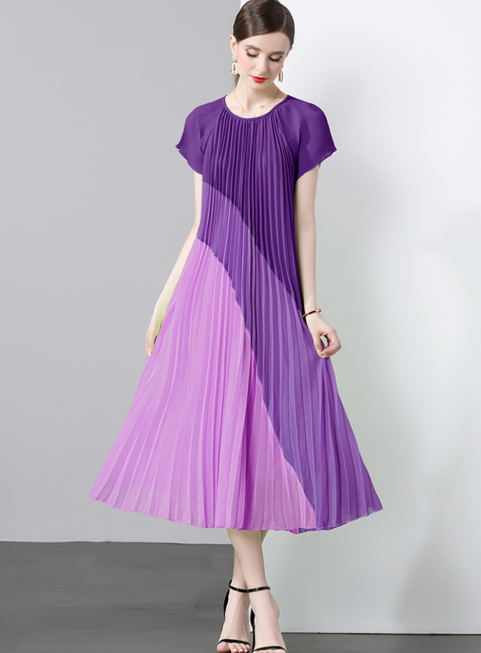 Pleats Please pleated organ splice chiffon dress