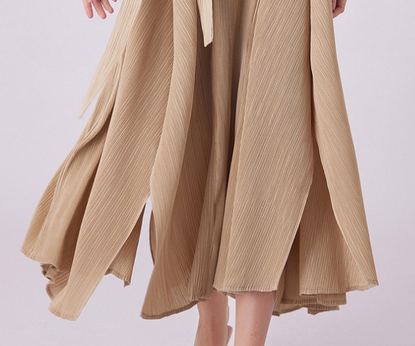 Long frenum large yard big skirt pure Pleats Please dress