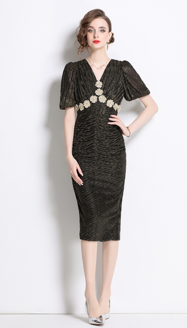 Package hip luxurious fold tender temperament dress