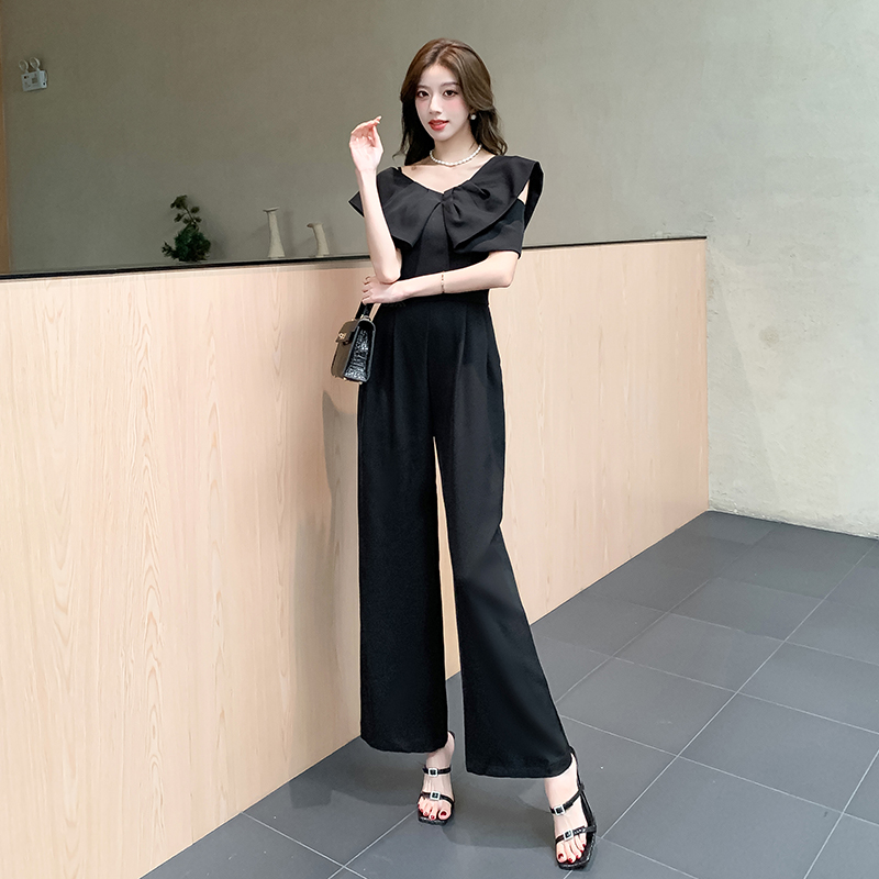 Fashion summer long pants slim mixed colors jumpsuit