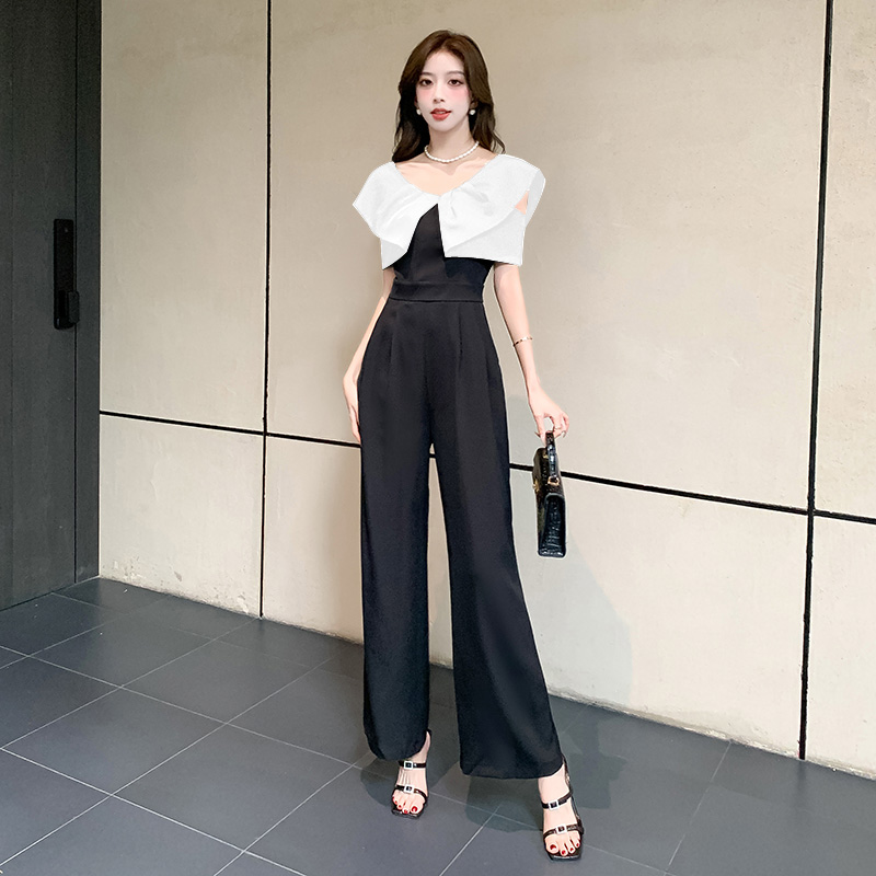 Fashion summer long pants slim mixed colors jumpsuit