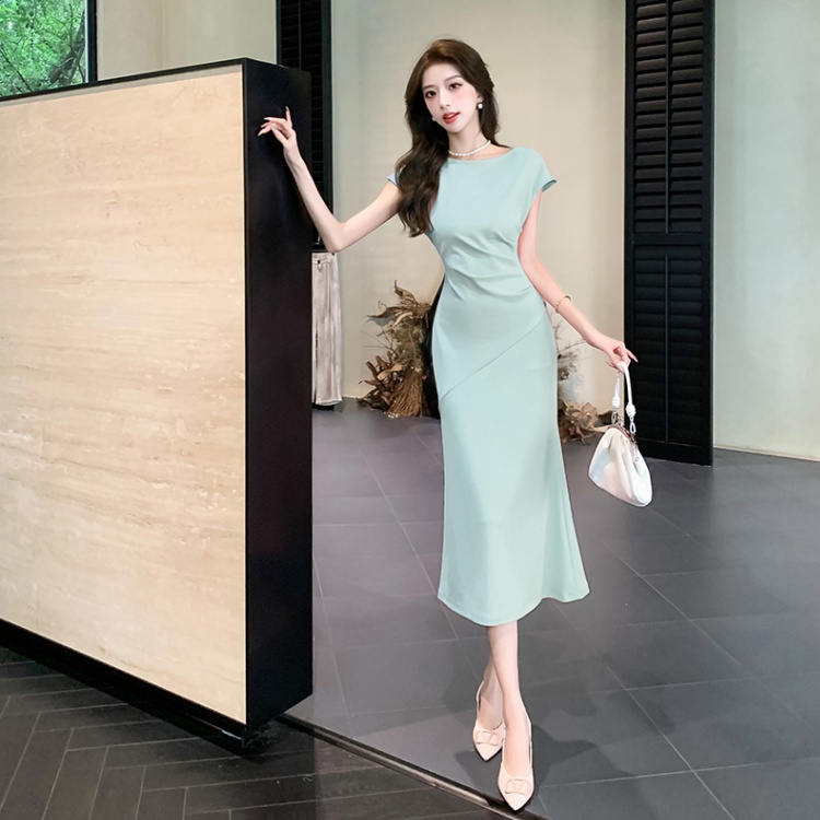 Summer France style Hepburn style split temperament dress