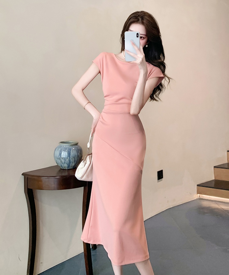 Summer France style Hepburn style split temperament dress