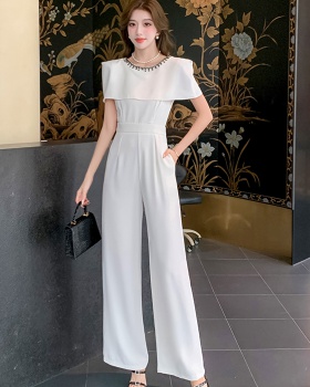 Wide leg summer shawl fashion jumpsuit for women