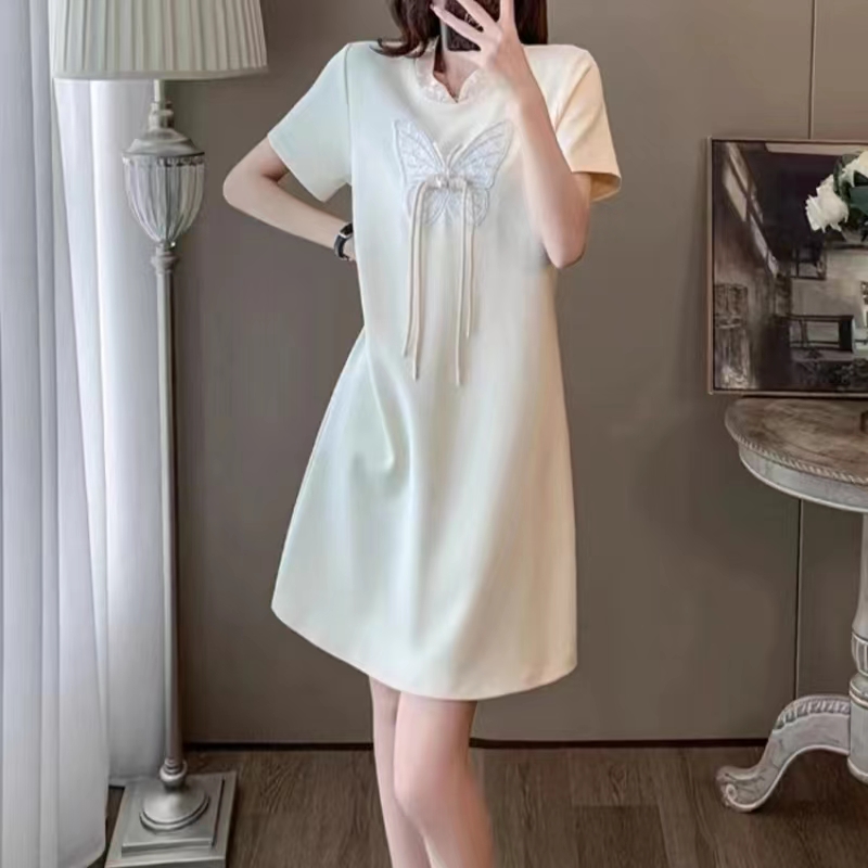 Knitted niche loose Western style temperament summer dress