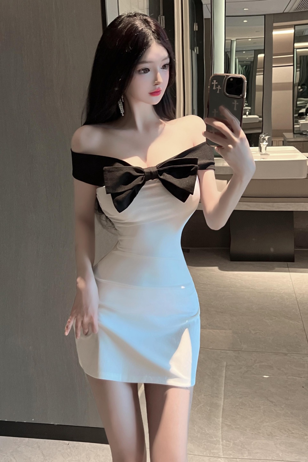 Spicegirl package hip bow enticement dress for women