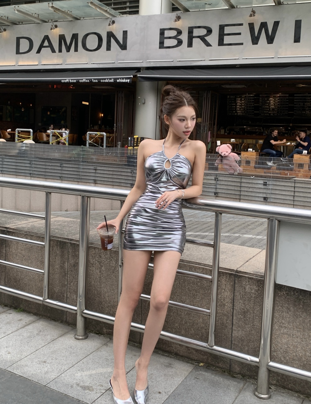 Tight package hip metal spicegirl dress for women