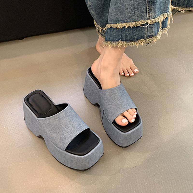 Nightclub high-heeled antiskid summer slippers for women