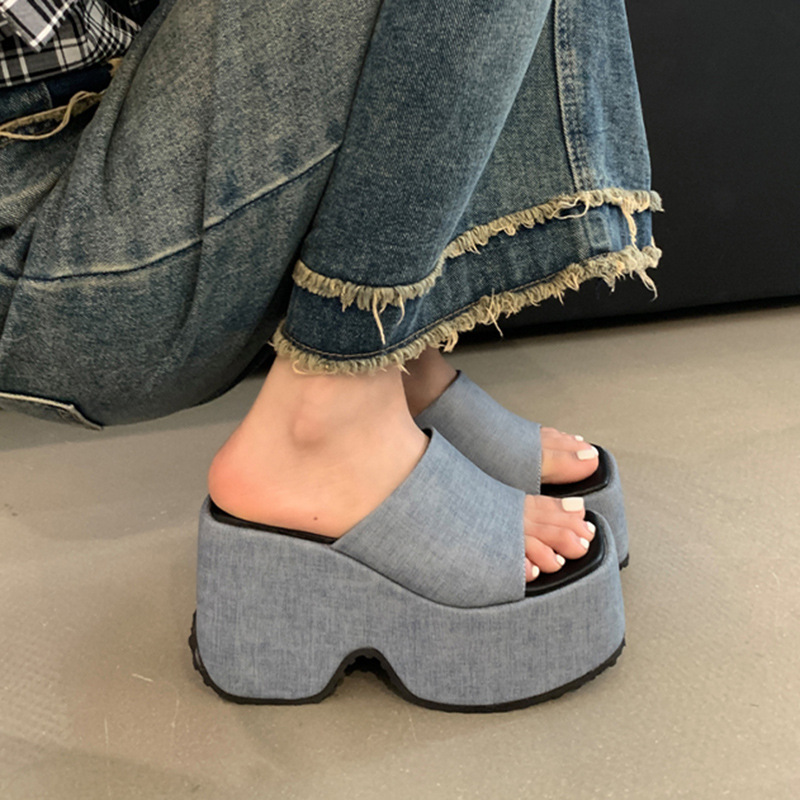 Nightclub high-heeled antiskid summer slippers for women