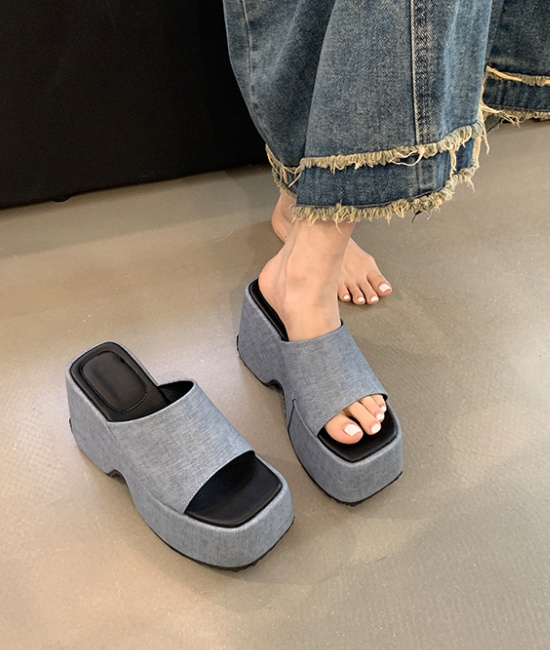 Nightclub high-heeled antiskid summer slippers for women