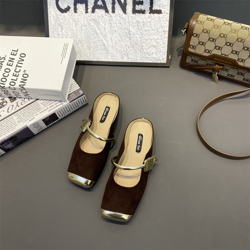 Chanelstyle summer slippers flat shoes for women