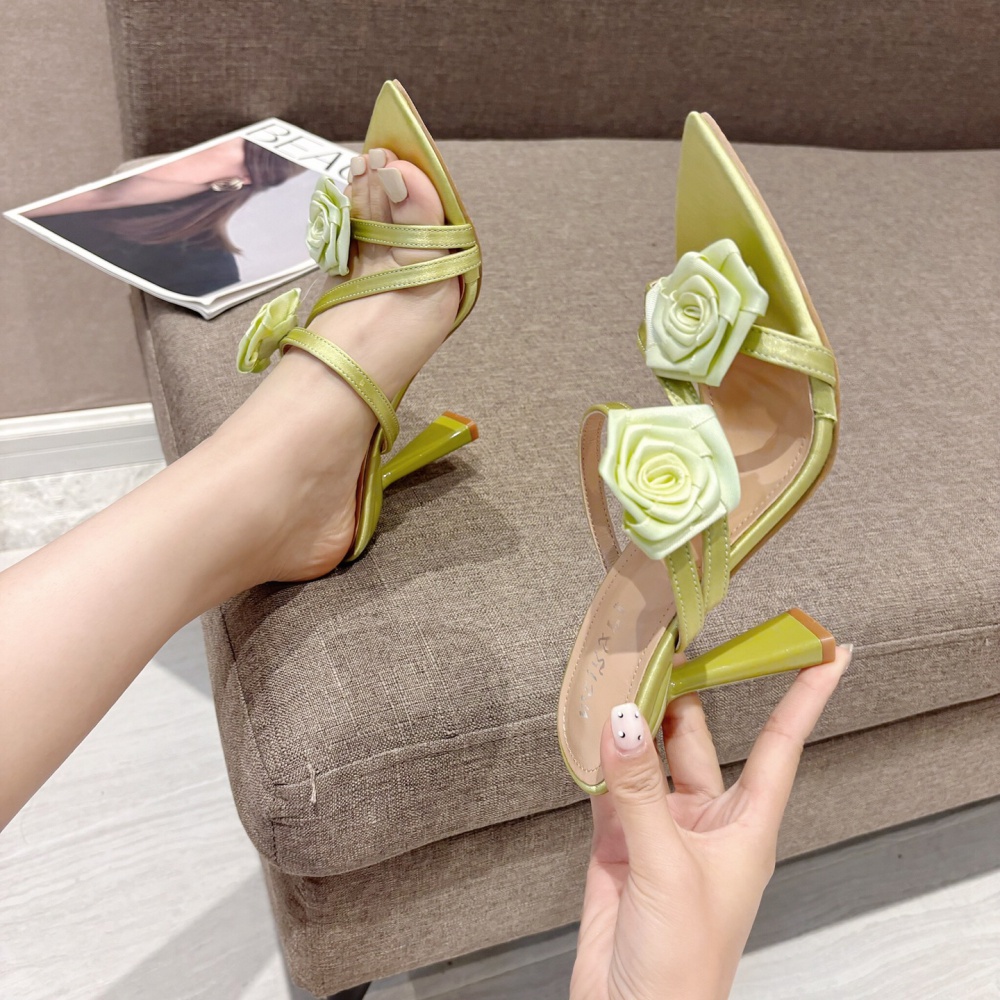 Summer fine-root slippers fashion high-heeled sandals