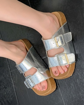 Wear cork shoes summer rome slippers for women