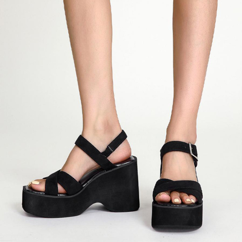 Spring and summer travel platform thick crust shoes