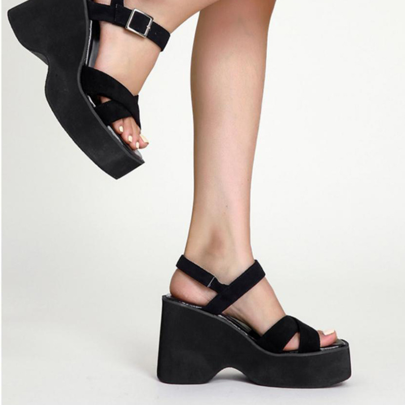 Spring and summer travel platform thick crust shoes