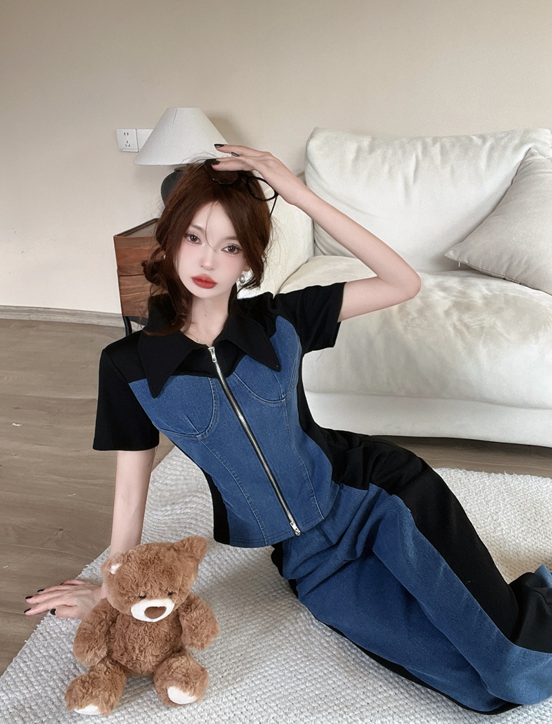 Casual tops wide leg pants 2pcs set for women