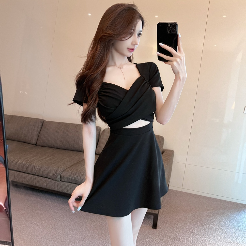 Slim Cover belly T-back nightclub sexy dress for women