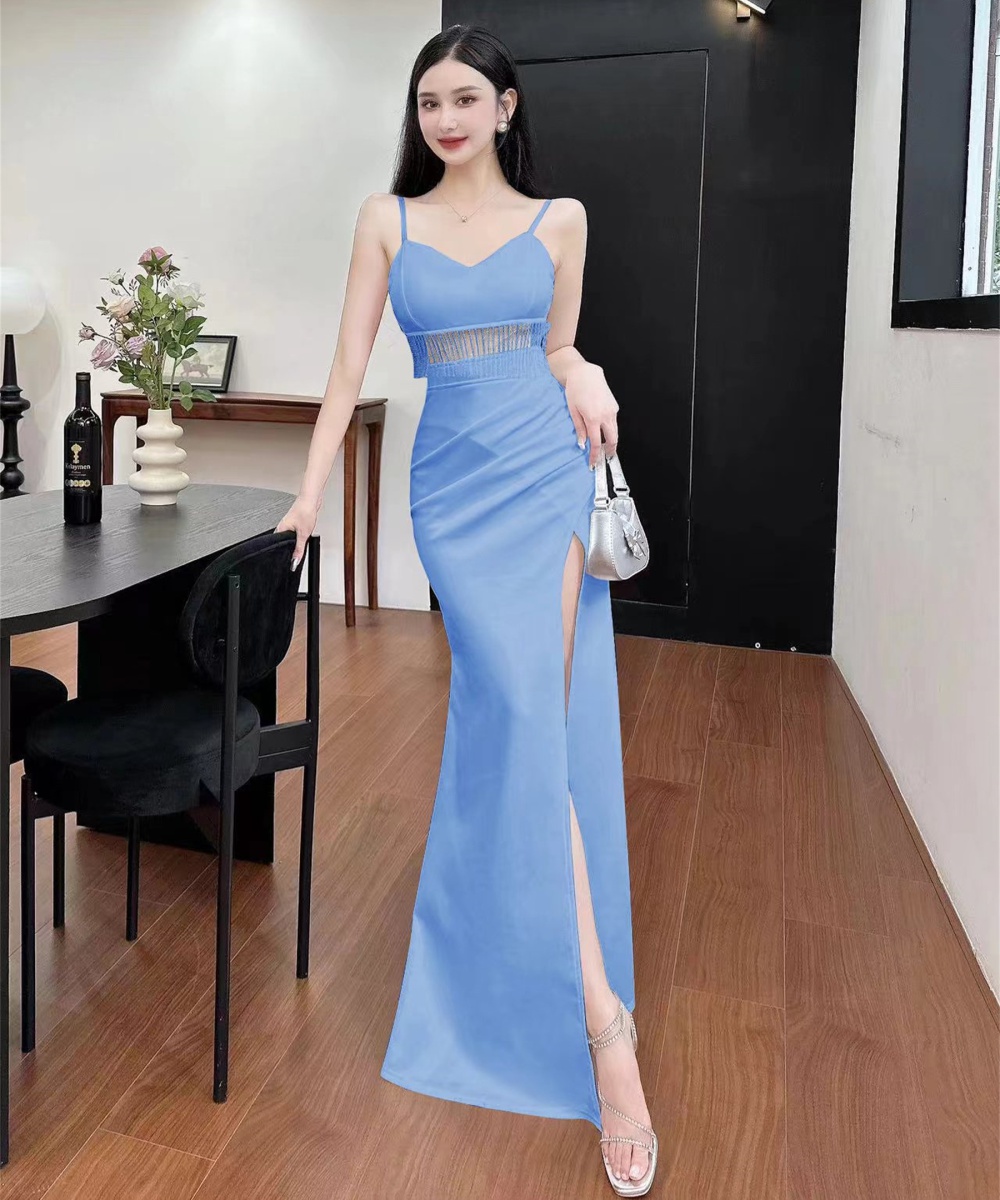 Elegant temperament formal dress V-neck dress