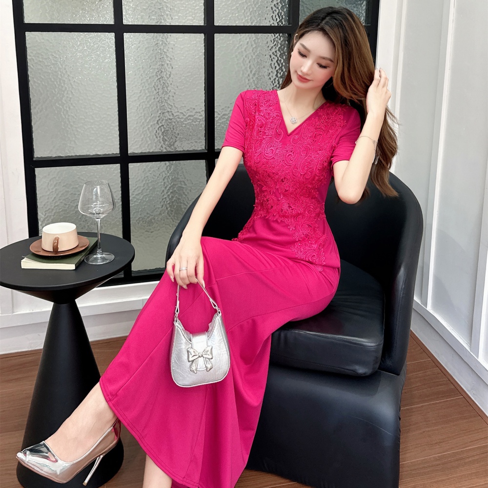 Large yard slim dress fashion elegant formal dress