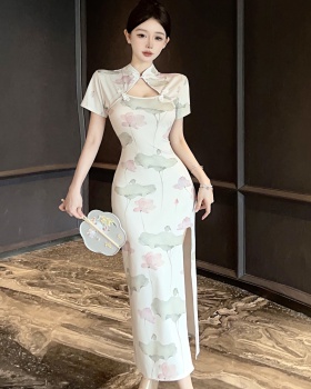 Split slim Chinese style retro dress
